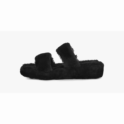 Chinelos UGG Fuzz Yeah Mulher Pretas | PT-HQAMS